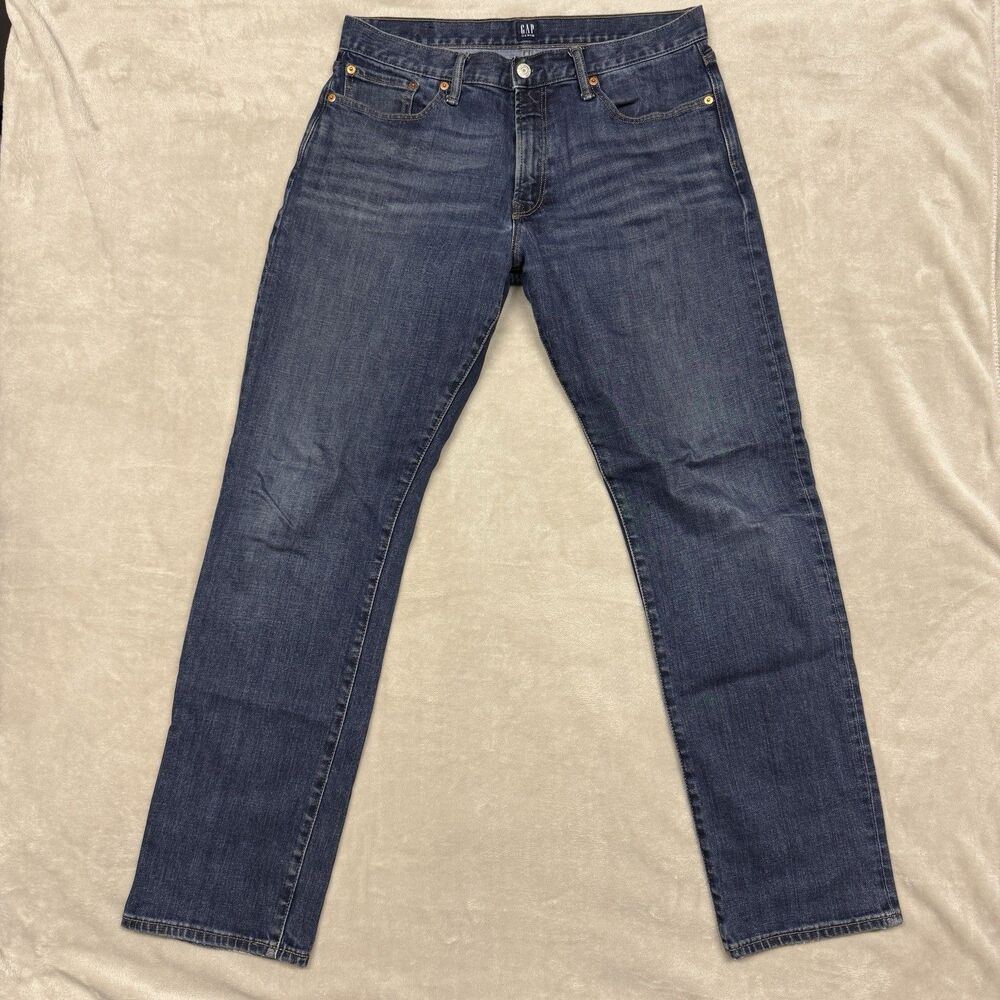 GAP 1969 MEN Jeans 32x32 Denim Zip Fly Dark Wash Straight Leg 2019